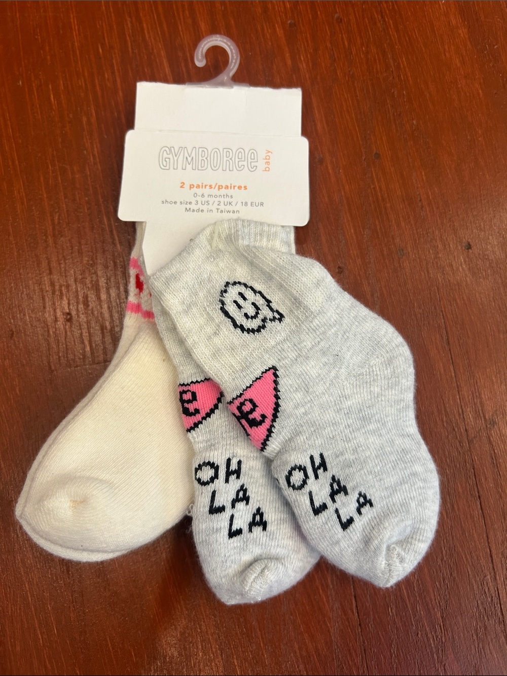 Gymboree Baby Girl Pink & Gray Ankle Sock Duo